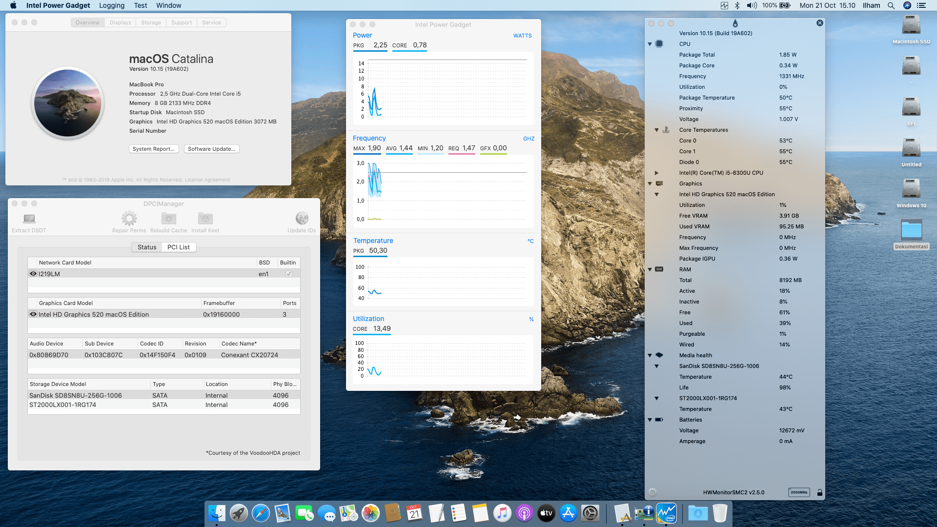 Success Hackintosh macOS Catalina 10.15 Build 19A602 at HP Elitebook 820 G3